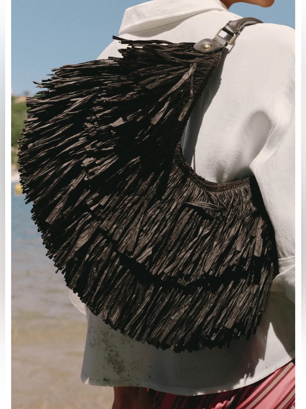 ZARA FRINGE TOTE BAG